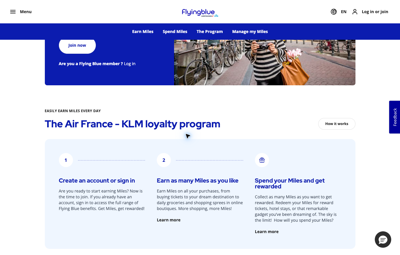 Flying Blue public overview describing the Air France KLM loyalty program